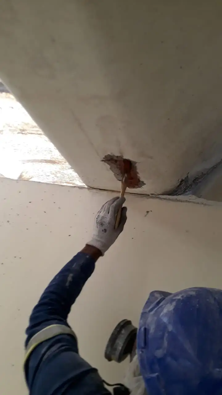 Ferragens Expostas De Telhas De Concreto